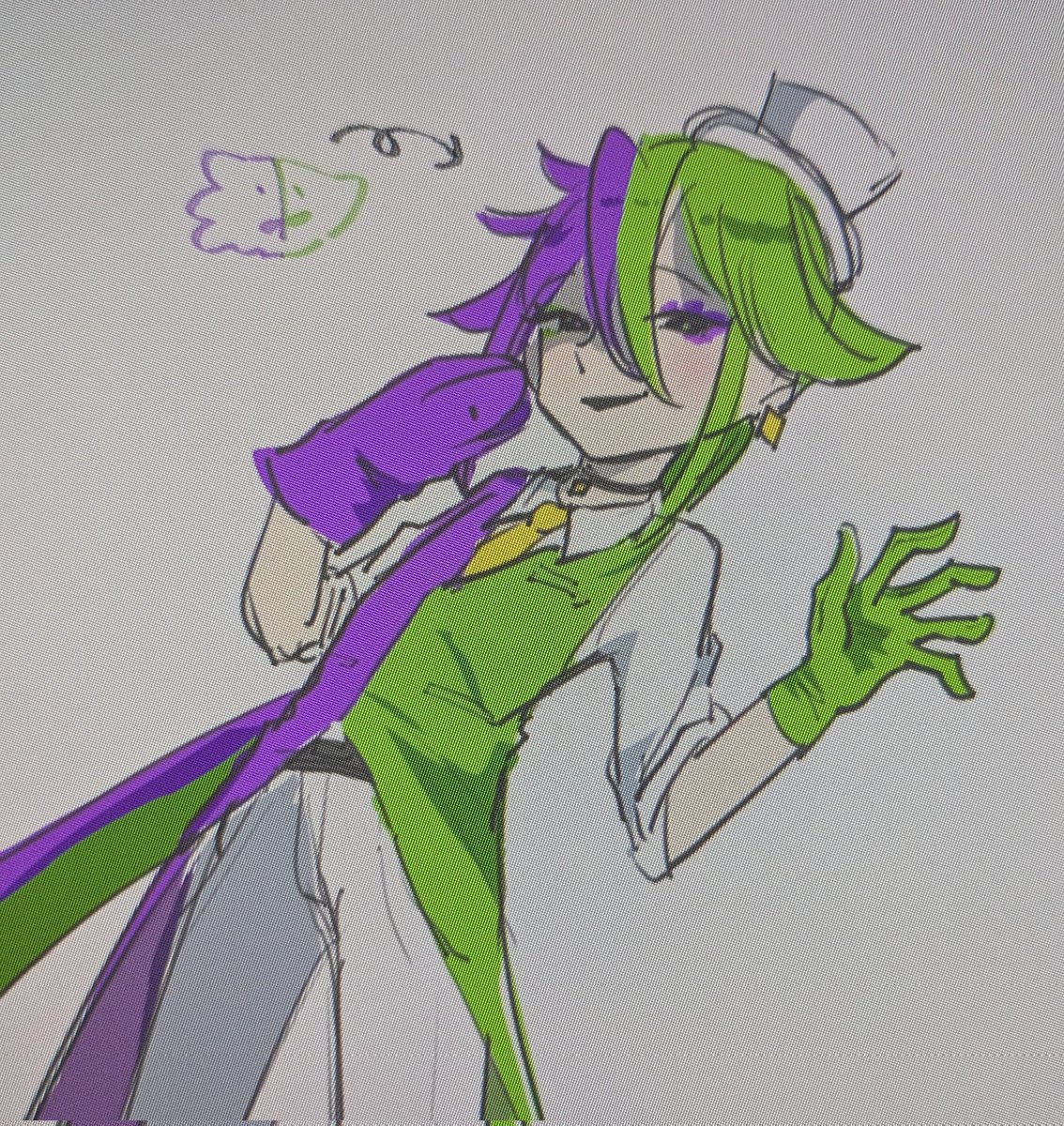 NiwatoriChick's tweet photo. 上げる絵がない！！ので擬🟪🟩のラフだけ投げておく！！！！！ https://t.co/mf02VOuF89
