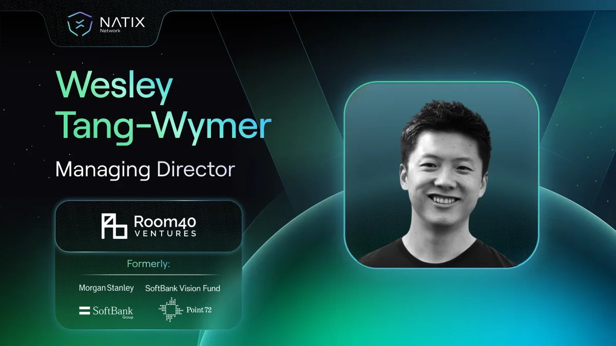 NATIXNetwork's tweet photo. Next up on our special "Meet the NATIX Advisors", we're excited to introduce 𝗪𝗲𝘀𝗹𝗲𝘆 𝗧𝗮𝗻𝗴-𝗪𝘆𝗺𝗲𝗿! 

Co-founder of @room40xyz, a crossover investment firm focused on crypto, with a platform consisting of a multi-strategy hedge fund and early-stage venture funds.

Previous to Room40, Wes was a founding team member of @SoftBank_Group and @SoftBankVision, where he oversaw investments and held board roles across growth-stage companies in the financial technologies and mobility verticals. Wes is a former investor in mobility apps like @Uber, @DiDiGlobal, and @InsideGrab – you can follow a trend here for successful mobility applications.

Before SoftBank, Wes was an investment analyst at @Point72Careers focused on technology, media, and telecom. Wes began his career at @MorganStanley in the investment banking department. Wes is a combination of everything that makes NATIX, and his support is invaluable.

If you wish to read more about the NATIX advisors 👇
https://t.co/YWALdNGOuL