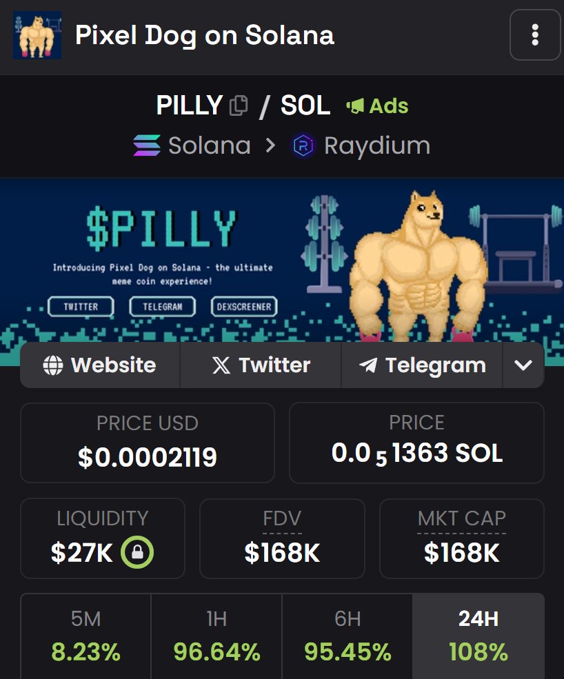 $PILLY - Pixel Dog tweet media
