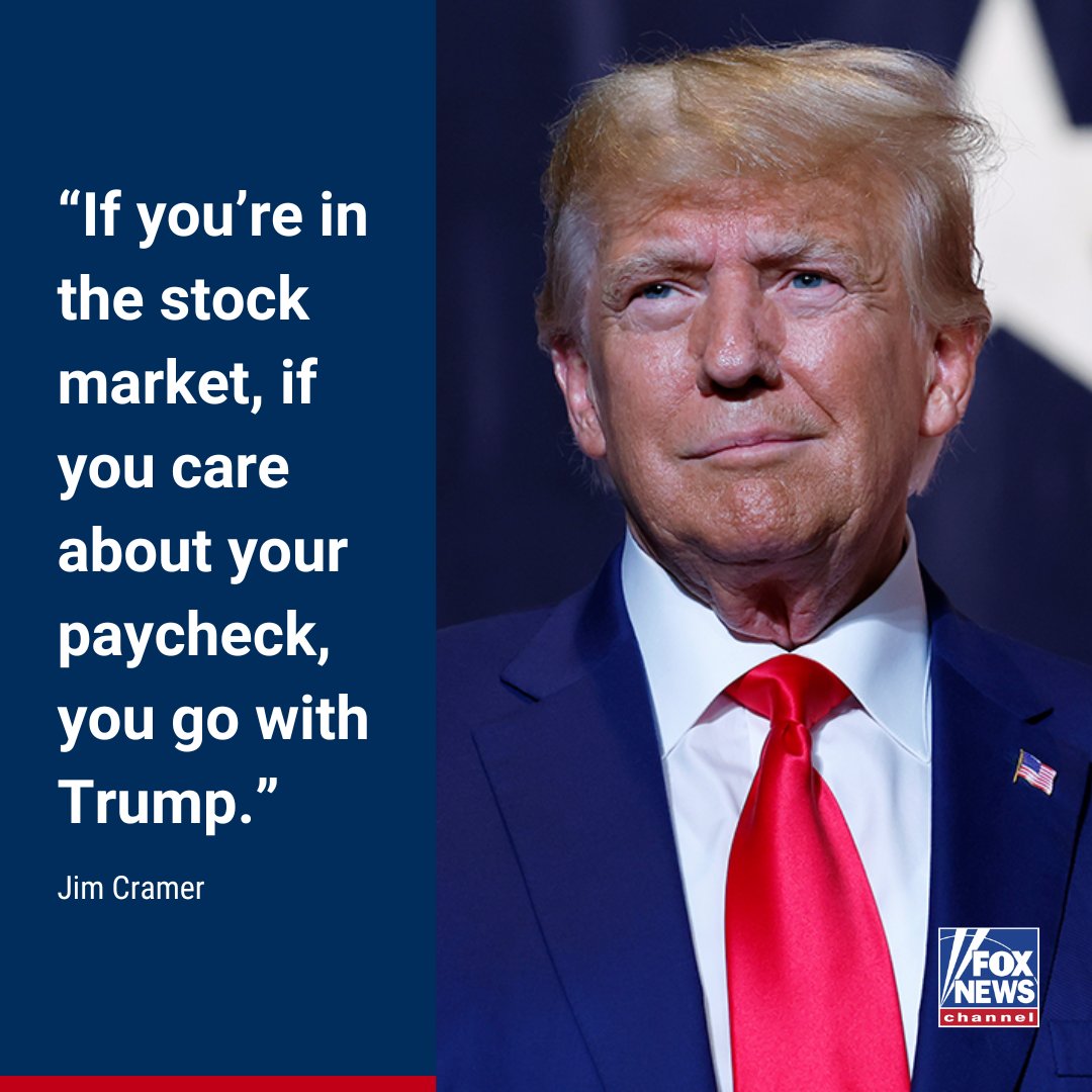 FoxNews's tweet photo. BANK ON IT: CNBC host tells viewers to 'go with Trump' if they care about their paychecks. Watch the on-air admission that stunned his co-host. https://t.co/TlTWMPUQmF https://t.co/yI2TiG9Qdi