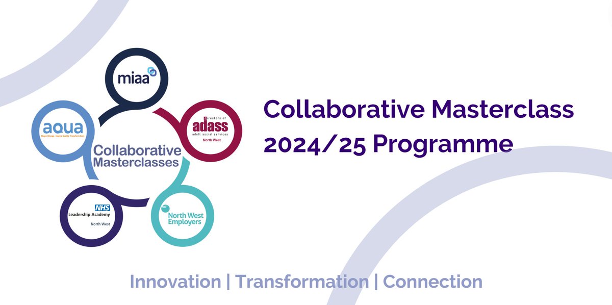 MIAANHS's tweet photo. Check out this autumn's #CollaborativeNW masterclass sessions &amp; book your place via our online brochure.
Topics:
•Leading in a Hybrid/Agile Environment
•Evidence-Based Working
•Making Care Closer to Home

Join us to enhance your leadership skills!  https://t.co/49eTUOVHly https://t.co/bZlcWJbRR0