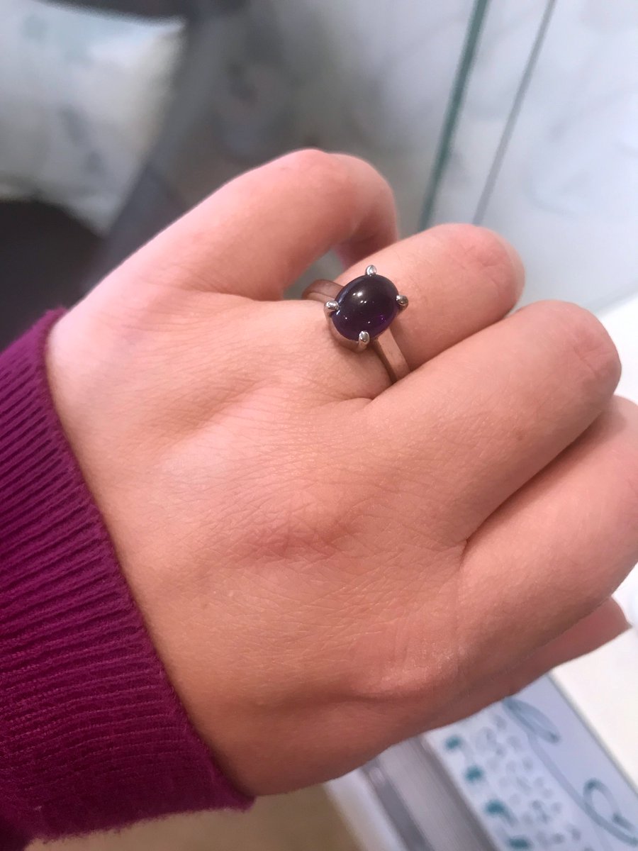 All the designs in our exclusive #WithMe encapsulated ashes range are named after celestial objects - like this Antares ring, shown in silver and set with purple amethyst. We think they're out of this world! Other finishes available. #MemorialJewellery #Bespoke @rtfj_jewellery