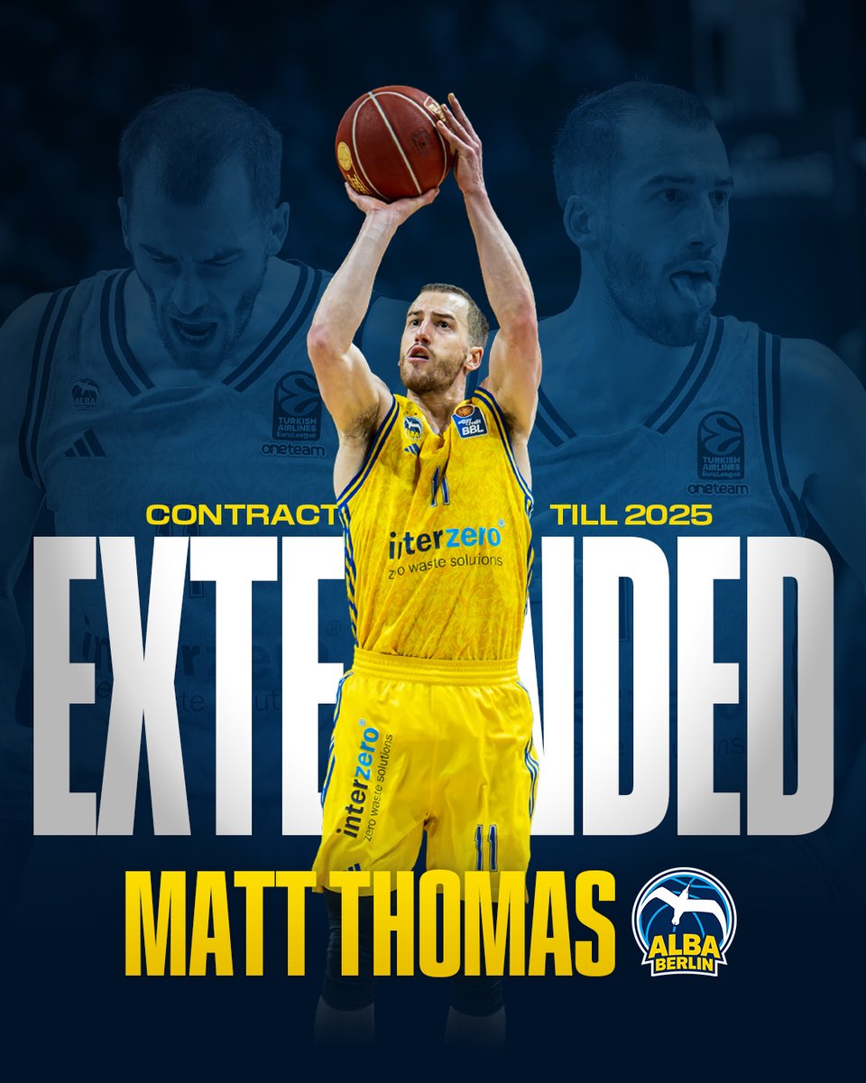 Business is not finished: Matt bleibt Berliner! 💛💙

Unser Shooting Guard <a href="/Theiceman_21/">Matthew W. Thomas</a> hat seinen Vertrag um ein Jahr verlängert und macht auch in der kommenden Saison die Dreierlinie im ALBA-Trikot unsicher. 🎯

🔗 Alle Infos: albaberlin.de/mattverlaengert
