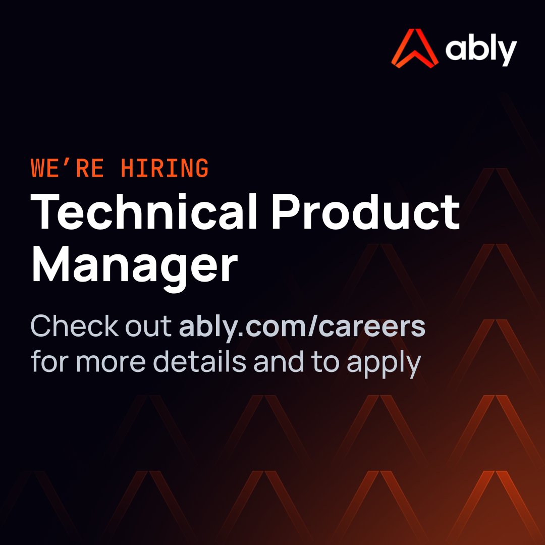 ablyrealtime's tweet photo. 🚀 We're on the lookout for a Technical Product Manager to join our team at Ably. If you'd like to help build the infrastructure for the next generation of the internet, head over to https://t.co/Fuf96yKaV5 to learn more and apply.

#hiring #product #developertools #realtime https://t.co/bVSCVM2kKa