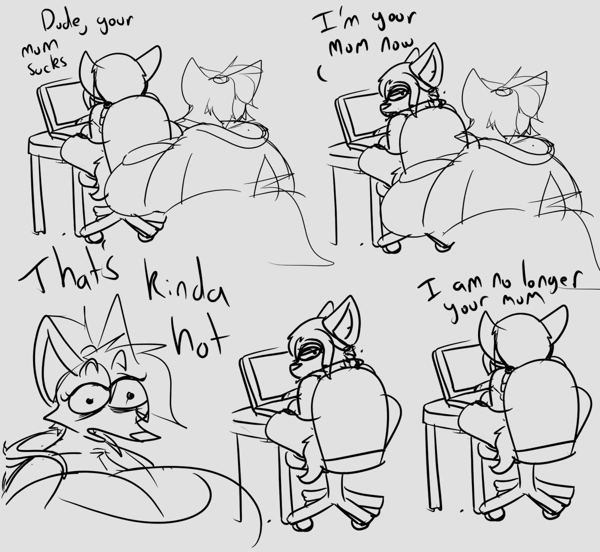 CoyoteCouch's tweet photo. Being created as a bioweapon, Dupe didn't so much have a mum as she had a "calibrator". So... Nobody really taught her to keep some things to herself.

(ft. @/MxxyMerlin's Zeta!) https://t.co/Jaj83pEPzY