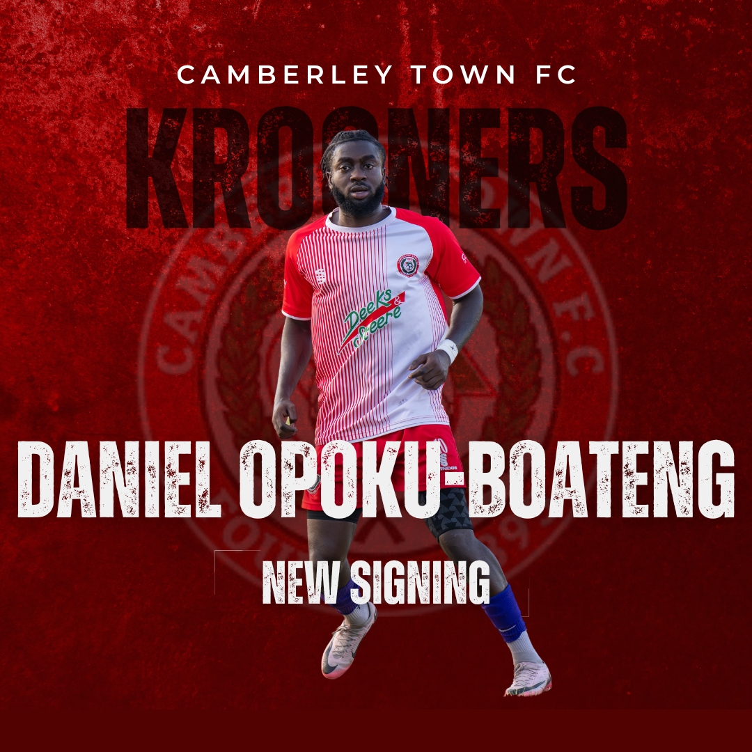 CamberleyTownFC's tweet photo. Welcome to Krooner Park @DanielOpokuBo10 https://t.co/fRjEUGVTwc