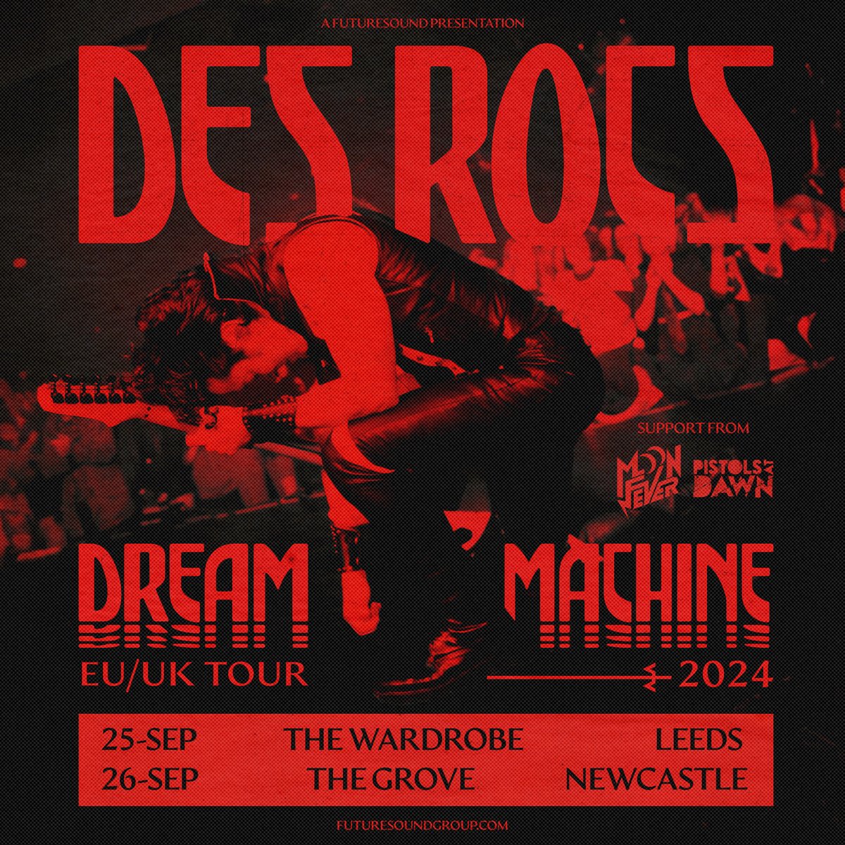 Futuresound (@futuresoundshow) on Twitter photo Supports announced for <a href="/IamDesRocs/">Des Rocs</a>' at <a href="/wardrobeleeds/">The Wardrobe Leeds</a> and <a href="/TheGroveNCL/">The Grove</a> this September with Seattle rockers <a href="/moonfeverband/">Moon Fever</a> & Atlanta hard rock collective <a href="/_PistolsAtDawn_/">Pistols At Dawn</a> joining the bill
Tickets on sale here ⬇️
futuresound.seetickets.com/tour/des-rocs Supports announced for <a href="/IamDesRocs/">Des Rocs</a>' at <a href="/wardrobeleeds/">The Wardrobe Leeds</a> and <a href="/TheGroveNCL/">The Grove</a> this September with Seattle rockers <a href="/moonfeverband/">Moon Fever</a> & Atlanta hard rock collective <a href="/_PistolsAtDawn_/">Pistols At Dawn</a> joining the bill
Tickets on sale here ⬇️
futuresound.seetickets.com/tour/des-rocs