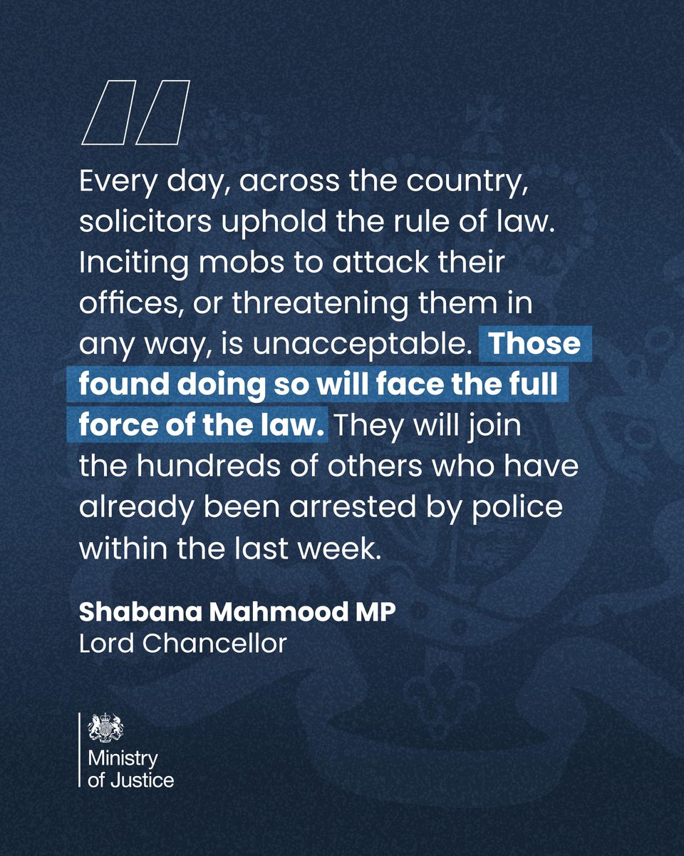 Threats to legal professionals will be met with swift justice.