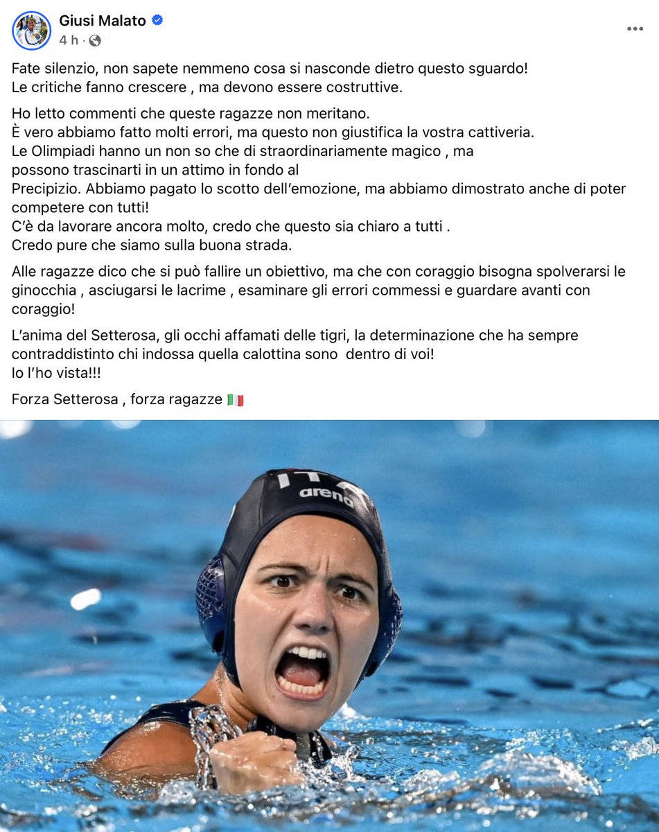 Grazie Giusi ❤️
#Paris2024 #7rosa #waterpolo