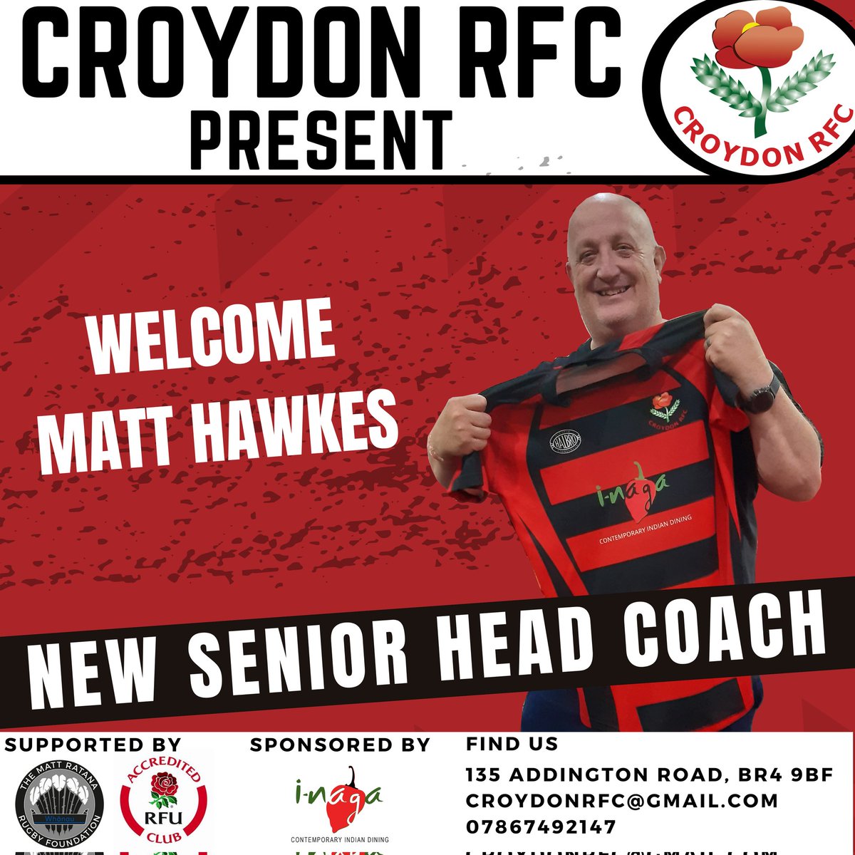 We are delighted to have Matt on our side for the new Season 24/25, helping our senior players to improve their rugby skills, fitness, making us work as a team but more importantly making sure our players have fun while playing rugby..Welcome Matt and Come on Croydon RFC...🖤❤🤍