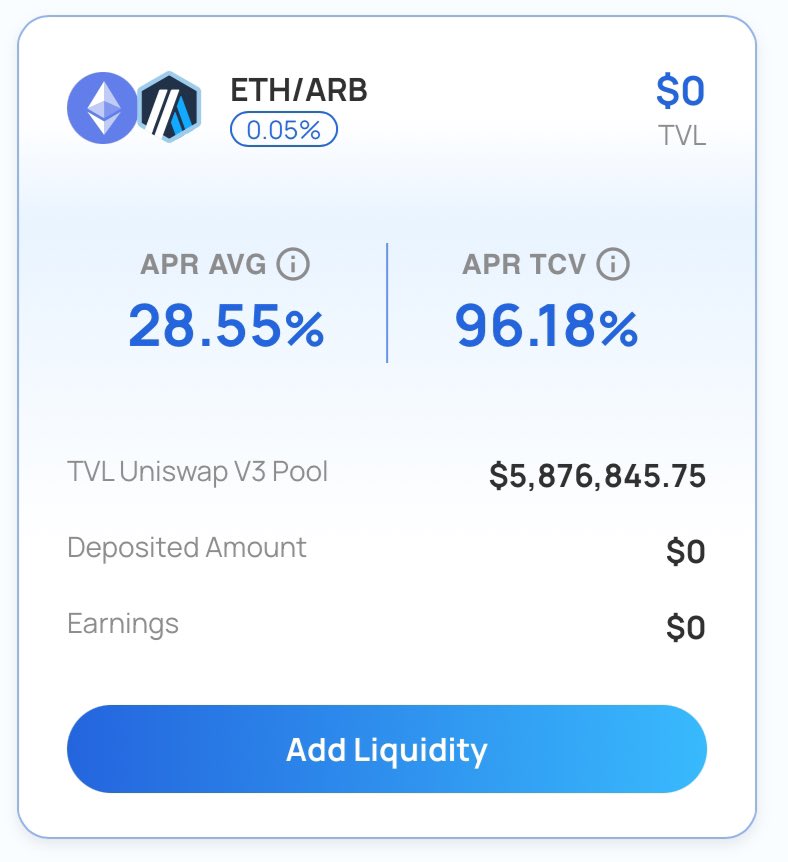 tcv_platform's tweet photo. 🏛️INTRODUCING #TCV’S POOLS: $ETH / $ARB 🏛️

Current TVL📊 > $5.7M

🌐 Check it out now ▶️ https://t.co/rHmx0u8hsn

💧https://t.co/DlFGVpvgyM offers higher #APRs compared to @UniSwap V3

✍️https://t.co/4173F46K1X

💰💰💰Explore this opportunity! Don't miss out on the bigger returns!
