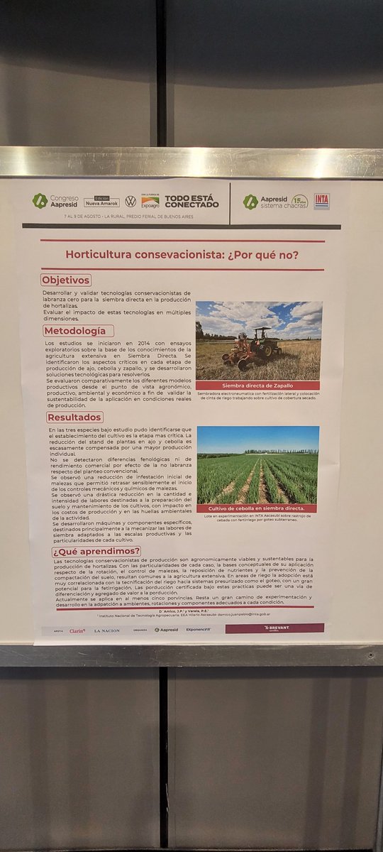 damicojp33's tweet photo. Acá estamos en el congreso de @Aapresid contando un poco el camino recorrido en el desarrollo de la #Horticultura #Conservacionista. #LabranzaCero #SiembraDirecta
#NoTill #Horticulture https://t.co/3RsWL3T1Je