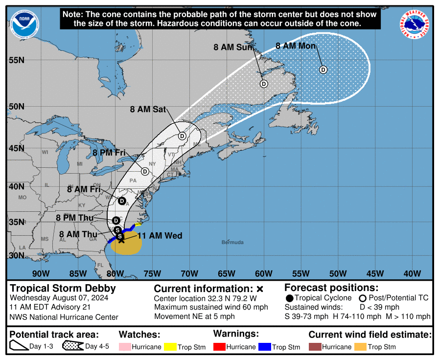 LimWeather's tweet photo. 60mph #TropicalStorm #debby off SE coast with Life threatening #Flooding rains expected in the E US
#Wxtwitter #tropicswx #wxx #HurricaneSeason #flwx #HurricaneSeason2024 #TropicalStormDebby #SCwx #NCwx #FlashFlood #VAwx #DEwx #MDwx #Njwx #Nywx #Pawx #Ctwx #riwx #Mawx #Nhwx #Mewx https://t.co/DL4QFgZAV0