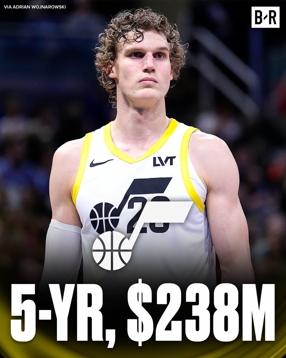 BleacherReport's tweet photo. Lauri Markkanen has signed a five-year, $238 million contract renegotiation and extension, per @wojespn 

$220 million in new money is included 💰 https://t.co/DfB5UEOVqo