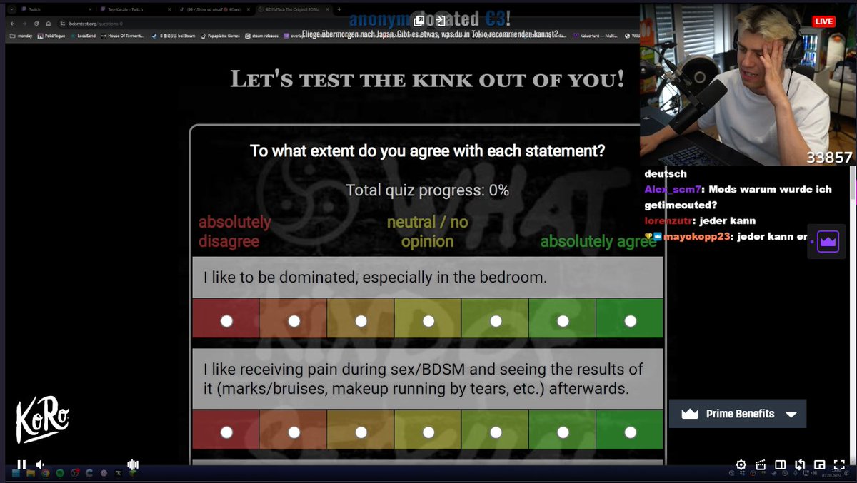 kimisnotevil's tweet photo. ich komm nach hause, will auf chill den stream schauen und bro macht einfach den bdsm test. ich kann das alles nicht mehr https://t.co/kkR4umPqvK