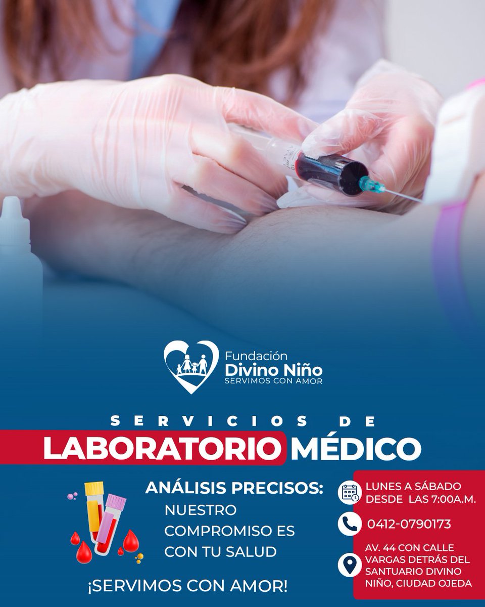 ¡Feliz miércoles! ❤️

Te esperamos en nuestro laboratorio para que te realices tus exámenes de rutina a precios de fundación.

📍Av.44 con Vargas detrás del Santuario Divino Niño
📲 0412-0790173

#laboratorio
#ciudadojeda
#municipiolagunillas
#servimosconamor