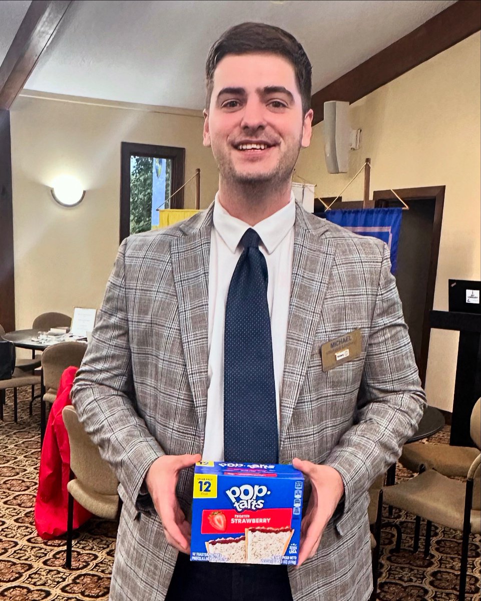 Michael is excited about our on going service project for our local university. We have a food drive going on for the student pantry at University of South Carolina-Lancaster 💙💛 #serviceaboveself
