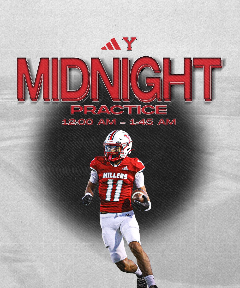 📅Mark your calendars📅 

Football season starts on Monday, August 12 at MIDNIGHT. Practice will be open to the public!

Stay tuned for more information about the event. 

#MillerFootball #TheY