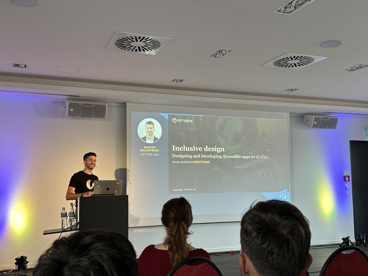 TacticalGrace's tweet image. The last talk of Day 1 of @SwiftConf is by @davi_bali on “Designing and Developing Accessible apps for all of us”