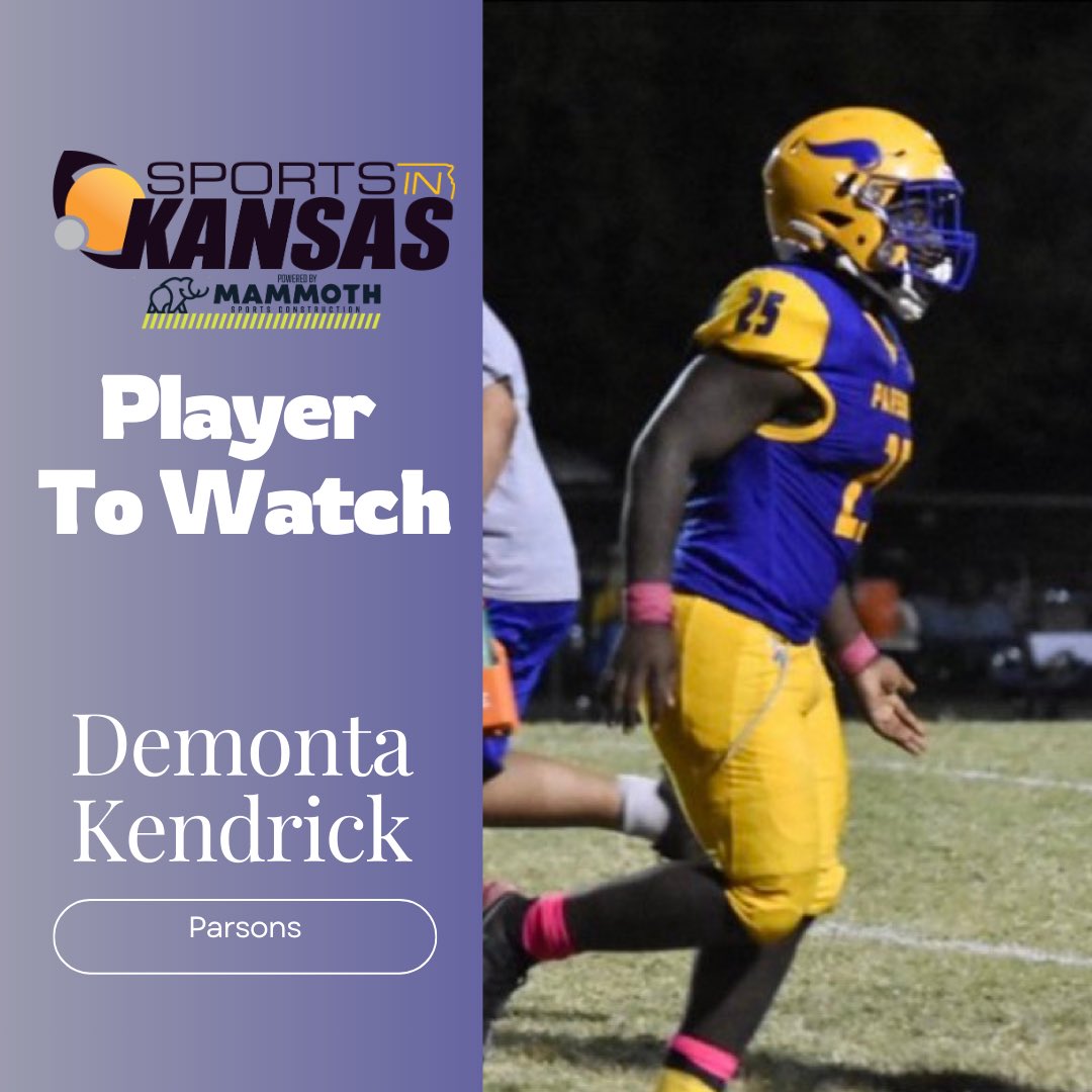 Demonta Kendrick of Parsons (3A) will be a DL to watch this fall. The senior sits at 5’10 245lb and had a great junior season with 73 tackles, 15 TFL, and 8.5 sacks. Kendrick was a SIK First Team Non-Senior pick in 2023. #sportsinkansas 

📷 credit: Sean Frye