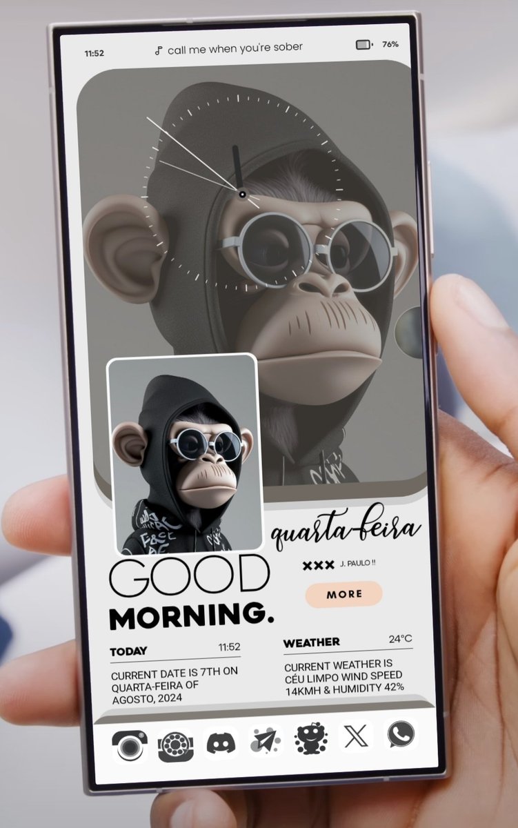 JuanPaulo_04's tweet photo. #MinhaTelaInicial ✌️
- Zeel Walls Versão Pro
@zeelwalls 
- Spiffy Kwgt 
@ppickCH 
- Monochrome Icons
@MyLoveJewels @DevApps_1 
- Mockup  @KubixStudio
- Layer inspiração no tema do
  @DroidMobileWg
- Command Stick @CommandStick
#Android #Wallpepers  #widgets #Icons https://t.co/CabbyZfKR9