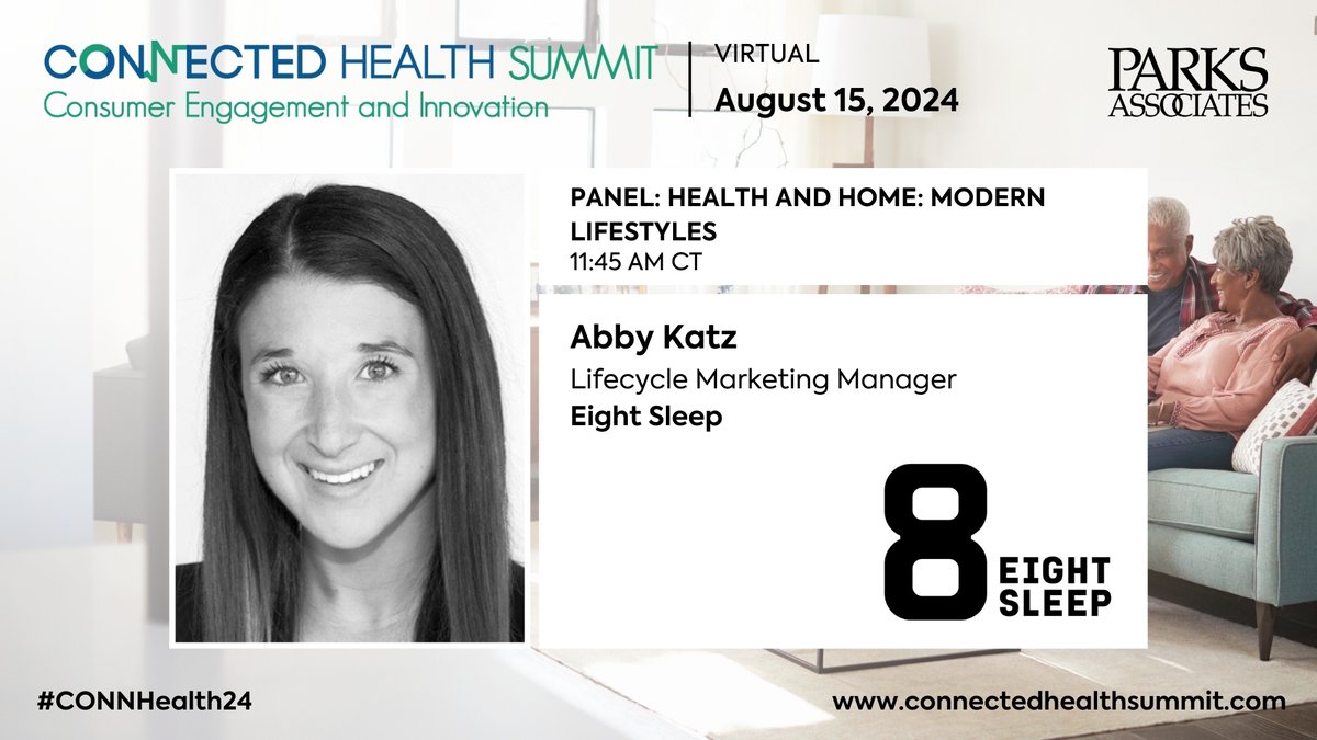 🎤 Abby Katz, Lifecycle Marketing Manager, Eight Sleep is speaking on the virtual #CONNHealth24 panel on August 15!

Free virtual registration with code CHSVIRTUALVIP 👉 connectedhealthsummit.com

#DigitalHealth #ConnectedHealth #Wearables
