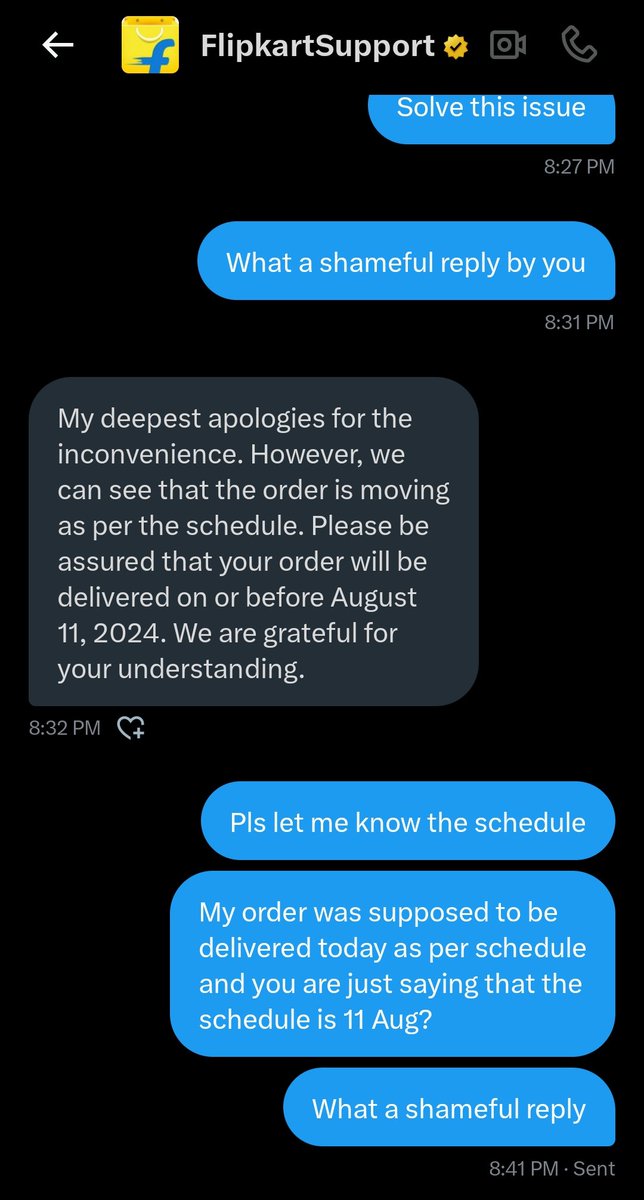 rohitverma137's tweet photo. @flipkartsupport @_Kalyan_K @Flipkart @jagograhakjago @aajtak 
Check your reply - when my delivery is scheduled for today and you change the date and saying that order is moving as per schedule.. Now I can understand your working culture. https://t.co/LReeMs1WIK
