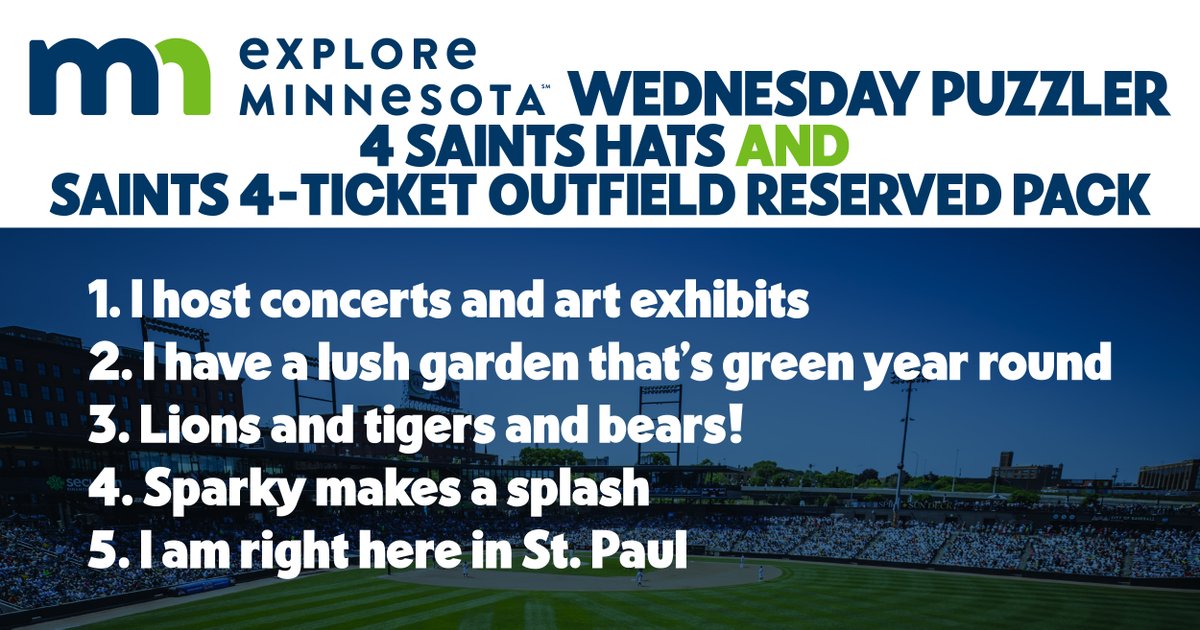 Where are our puzzler solvers at? It's another <a href="/exploreminn/">Explore Minnesota</a> Wednesday!

Guess which MN Location we're describing in the comments below for a chance at 4 FREE tickets to our Aug 21 game and 4 Saints hats.