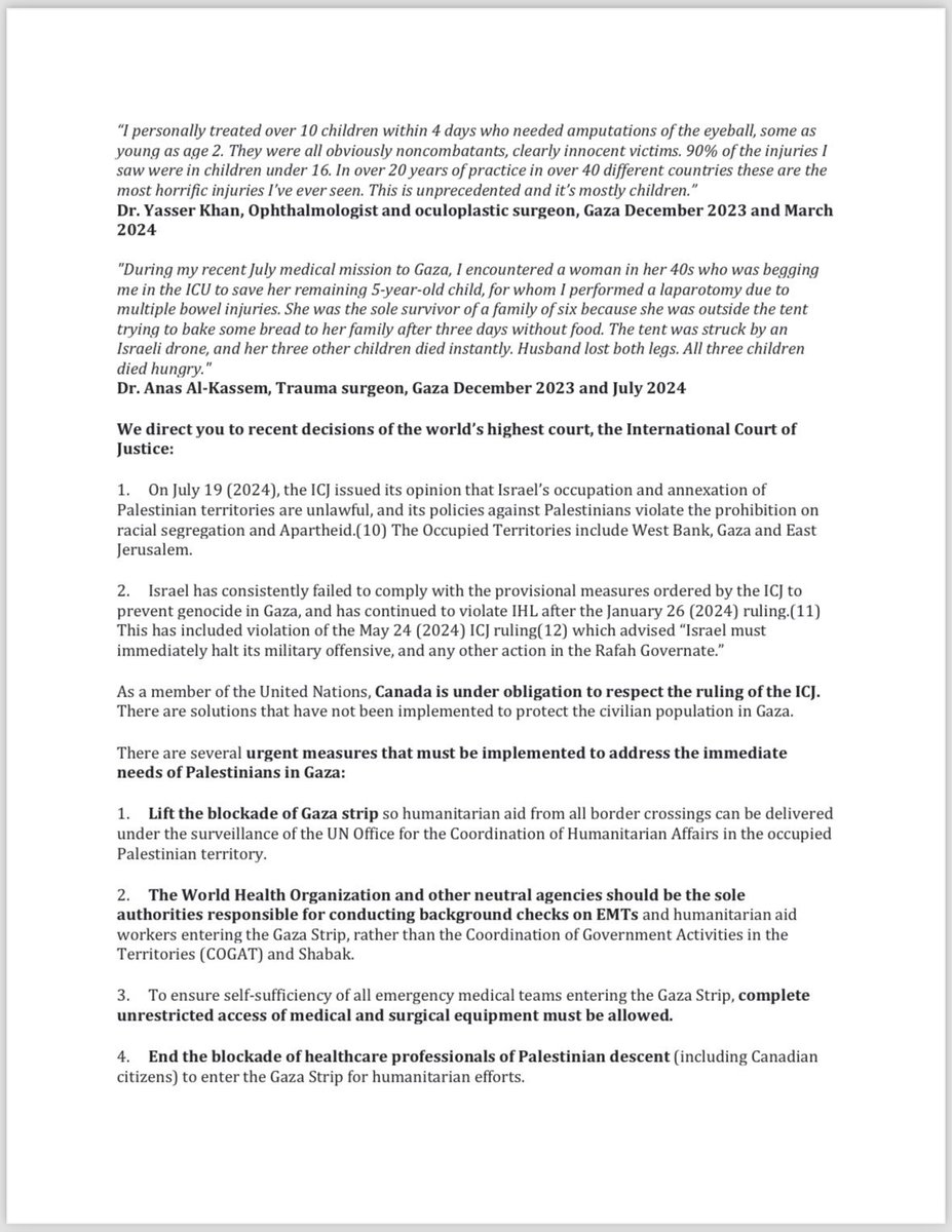ShreeParadkar's tweet image. An ophthalmologist who operated on  kids needing amputations of the *eyeball* in Gaza is among a group of Canadian doctors using their eyewitness accounts to urge Canada to follow the international rule of law to protect Palestinians and end the genocide. Pls read