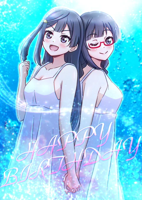   ᕼᗩᑭᑭY ᗷIᖇTᕼᗞᗩY#優木せつ菜生誕祭2024 #中川菜々生誕祭2024 せつ菜ちゃん!菜々ちゃん!!お誕生日オメデト～～～「DIVE!」のMVに出てきた白ワンピ姿っぽいイメージで描いてみました#虹ヶ咲 #優木せつ菜 #中川菜々 