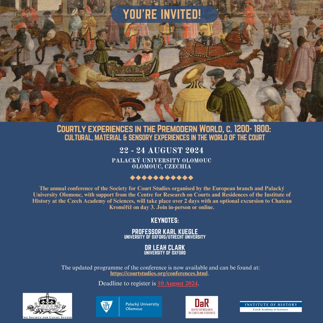CourtStudies (@courtstudies) on Twitter photo (1/4) How are courtly experiences shaped by conspiracies, hospitality, diplomacy? Find out at #courtstudies conf, as <a href="/monarchyconf/">Dr Elena 'Ellie' Woodacre</a>, Marc Jaffré, <a href="/AmiliaGillies/">Amilia Gillies</a> <a href="/AntonioPattori/">Antonio Pattori</a>, @ar_westcott, Maximilian Diemer, & Giovanni Pala discuss. Info at courtstudies.org/conferences.ht…. (1/4) How are courtly experiences shaped by conspiracies, hospitality, diplomacy? Find out at #courtstudies conf, as <a href="/monarchyconf/">Dr Elena 'Ellie' Woodacre</a>, Marc Jaffré, <a href="/AmiliaGillies/">Amilia Gillies</a> <a href="/AntonioPattori/">Antonio Pattori</a>, @ar_westcott, Maximilian Diemer, & Giovanni Pala discuss. Info at courtstudies.org/conferences.ht….