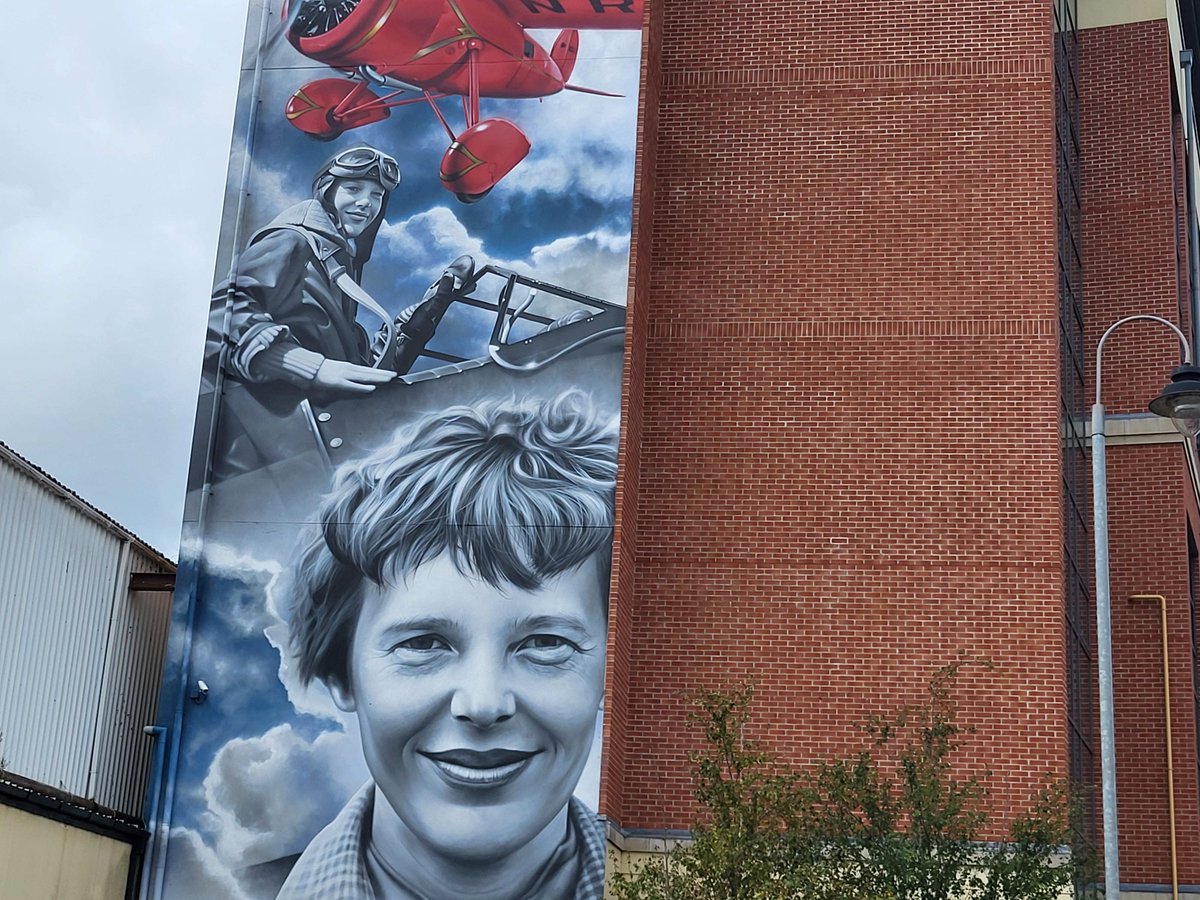 inishview's tweet photo. Images of the mural honouring Amelia Earhart, the first woman to fly solo across the Atlantic, landing in Ballyarnett, Derry.
https://t.co/oTpizpv84C
#Derry #WalledCity #LegenDerry #ExploreDerry #donegal #ireland #Earhart #ireland #LoveDerry #LoveThisPlace #donegal https://t.co/ZBs6pXoafN