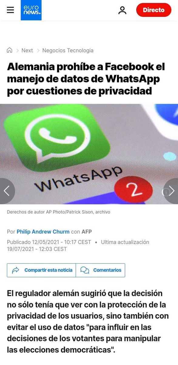 El rrreeggimen de Maduro acusa a WhatsApp de atacar Venezuela... no, no, no perdón, esto en total "democracia" es Alemania 2021.