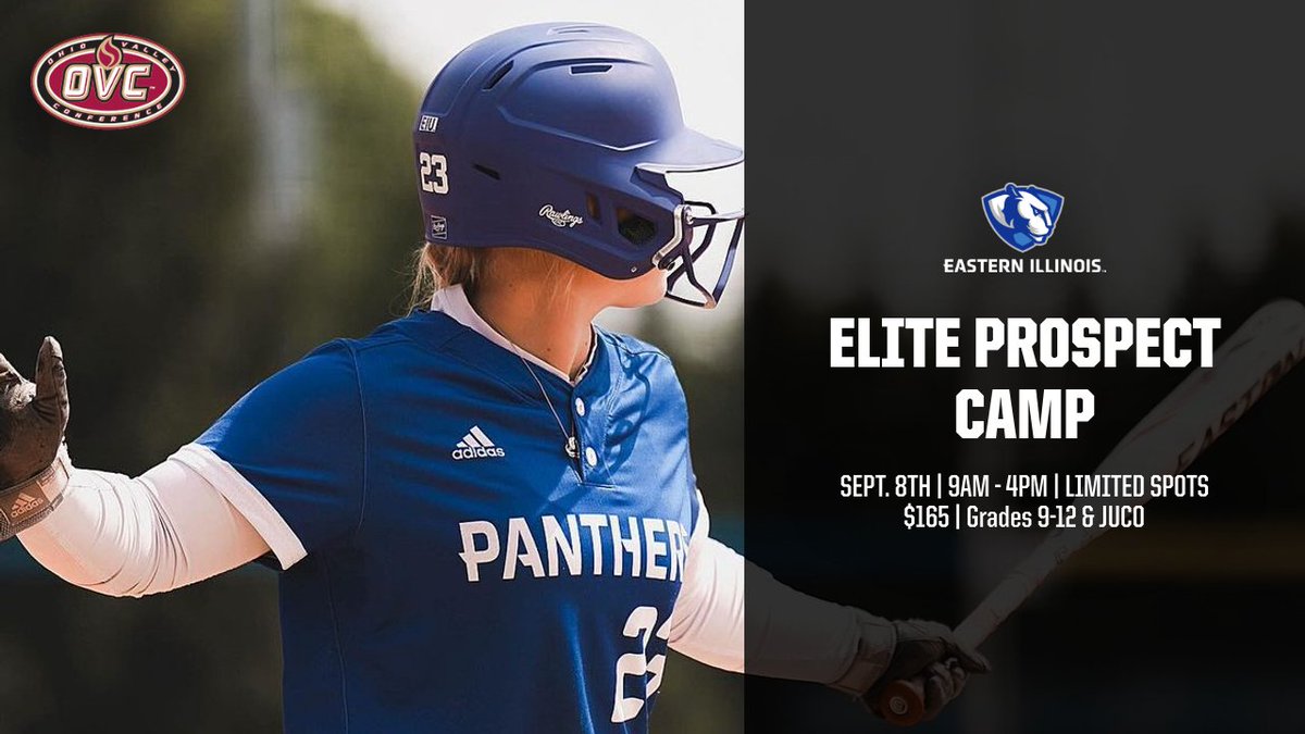 Join EIU Softball and their new coaching staff in our Elite Prospect Camp on September 8th from 9am to 4pm. Grades 9-12 &amp; JUCO players. LIMITED SPOTS AVAILABLE! #RollThers 🐐💙

eiupanthers.com/sports/2008/9/…
