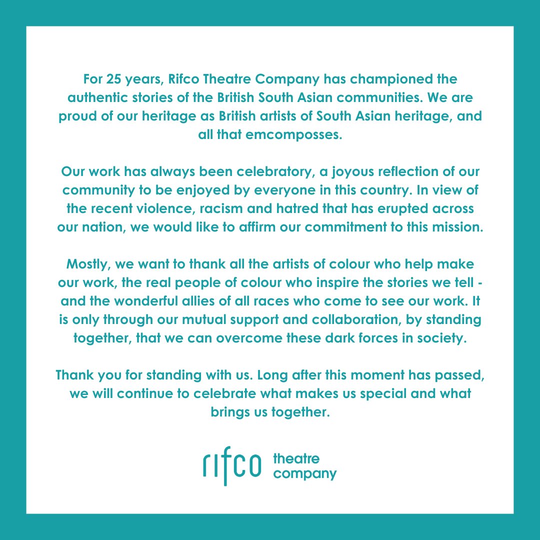 Our message on the violence currently spreading across the UK.