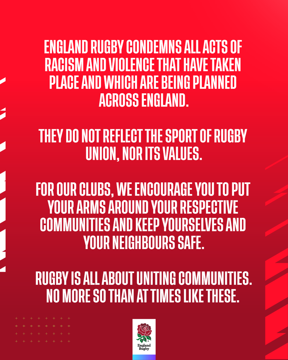 Rugby is all about uniting communities. No more so than at times like these.