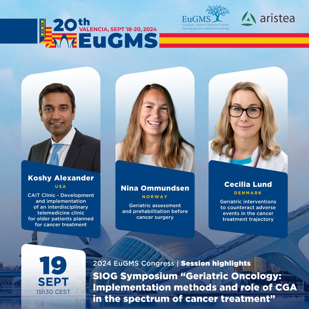 EuGMS - European Geriatric Medicine Society (@eugmssociety) on Twitter photo 🎓 Don’t miss the <a href="/SIOGorg/">SIOG</a> Symposium at the #EuGMS2024 Congress! ✅ bit.ly/3LN3gvX
🗓️ September 19th
⌚15:30 CEST
🇺🇲 <a href="/KOSHYALEXANDER5/">KOSHY ALEXANDER</a>, 🇳🇴 <a href="/NinaOmmundsen/">Nina Ommundsen</a> & 🇩🇰 <a href="/cecilia_lund3/">Cecilia Lund</a> will be the three speakers.
@aristeagroup 🎓 Don’t miss the <a href="/SIOGorg/">SIOG</a> Symposium at the #EuGMS2024 Congress! ✅ bit.ly/3LN3gvX
🗓️ September 19th
⌚15:30 CEST
🇺🇲 <a href="/KOSHYALEXANDER5/">KOSHY ALEXANDER</a>, 🇳🇴 <a href="/NinaOmmundsen/">Nina Ommundsen</a> & 🇩🇰 <a href="/cecilia_lund3/">Cecilia Lund</a> will be the three speakers.
@aristeagroup