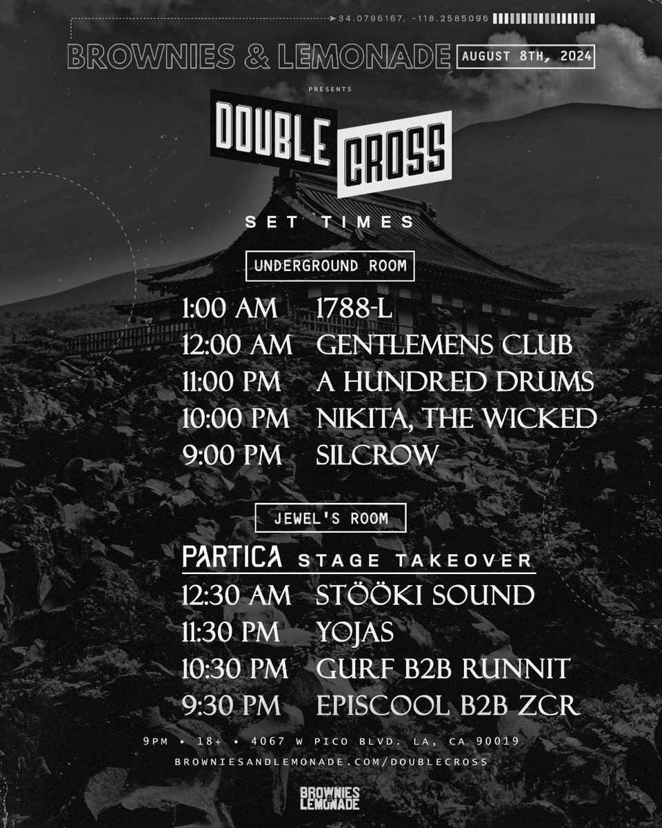 Gentlemens Club (@gentlemensclub) on Twitter photo LOS ANGELES TOMORROW ⚠️
THIS LINE UP SHOULD BE ILLEGAL <a href="/TeamBandL/">Brownies & Lemonade🍫🍋</a>
TICKETSSS >> link.dice.fm/Leec028000ef LOS ANGELES TOMORROW ⚠️
THIS LINE UP SHOULD BE ILLEGAL <a href="/TeamBandL/">Brownies & Lemonade🍫🍋</a>
TICKETSSS >> link.dice.fm/Leec028000ef