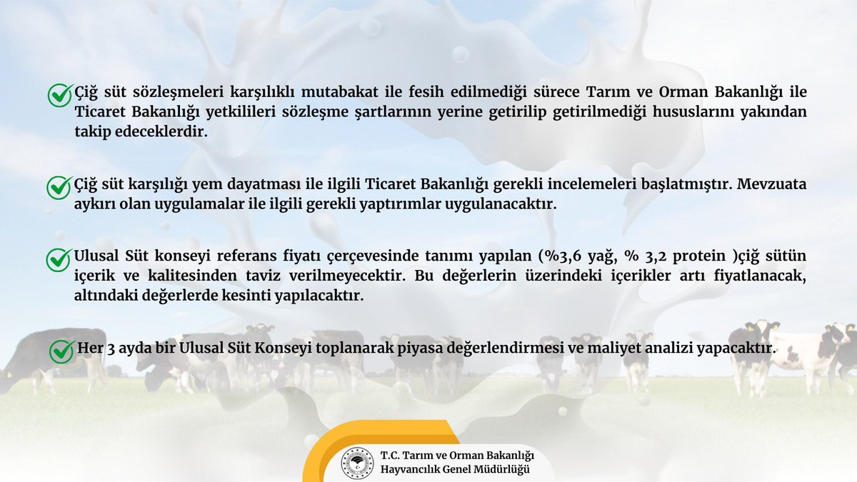 Tüm tarafların söz aldığı süt sektörü toplantısında aşağıdaki kararlar alınmıştır.