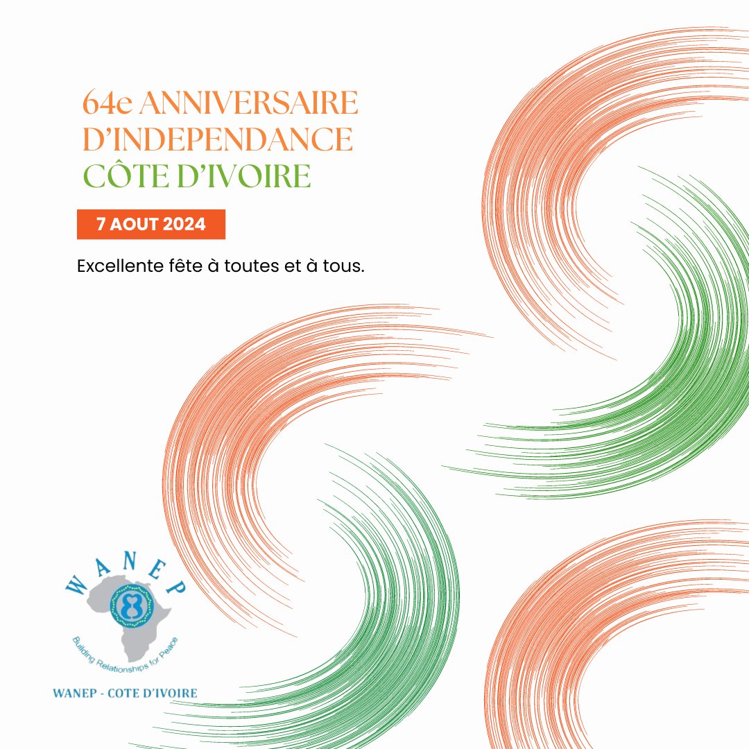 WANEP-CI célèbre le 64e anniversaire de l'indépendance de la Côte d'Ivoire
WANEP-CI reste engagé dans la promotion de la paix. Que la paix et la prospérité continuent de régner sur notre terre bien-aimée.
Bonne fête de l'indépendance à toutes et à tous!
Vive la Côte d'Ivoire!