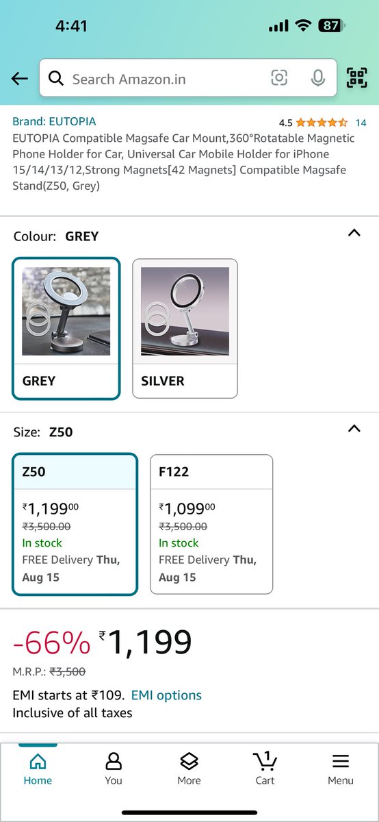 balaspade's tweet photo. @amazonIN there’s a deviation in pricing. If it’s a prime customer show high price. And if it’s a non prime member, show less price. Point is - prime customer will buy it mostly as he/she subscribed and there’s a lot of chance to order. 100 rs more ! #AmazonGreatFreedomFestival https://t.co/Td7BynFqeS