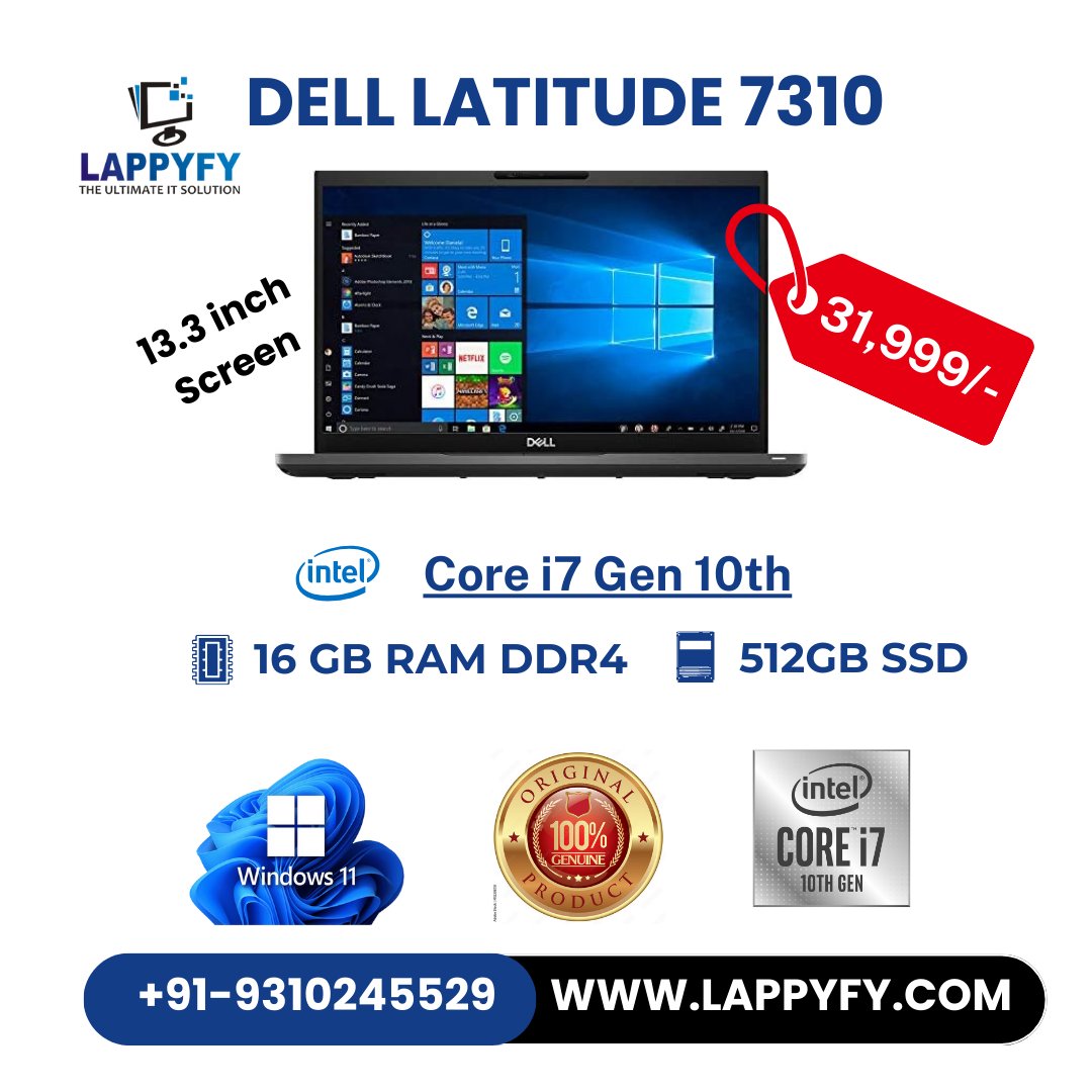 lappyfy's tweet photo. Dell's Latitude 7310
🚀 Core i7-10th gen.
📈 512GB SSD &amp; 16GB RAM 
📐 13.3" Screen 
🛡️ Windows 11 
📞 9871656509
🔗 https://t.co/vfFd6ycoGW
🔗 https://t.co/9d2O9KNGBK

#lappyfy #Delllettitude  #Dell7310# #BusinessTech #ElitePerformance #Lappyfy #lappyfycomputers #gyancomputers https://t.co/nrwJKl1Q6f