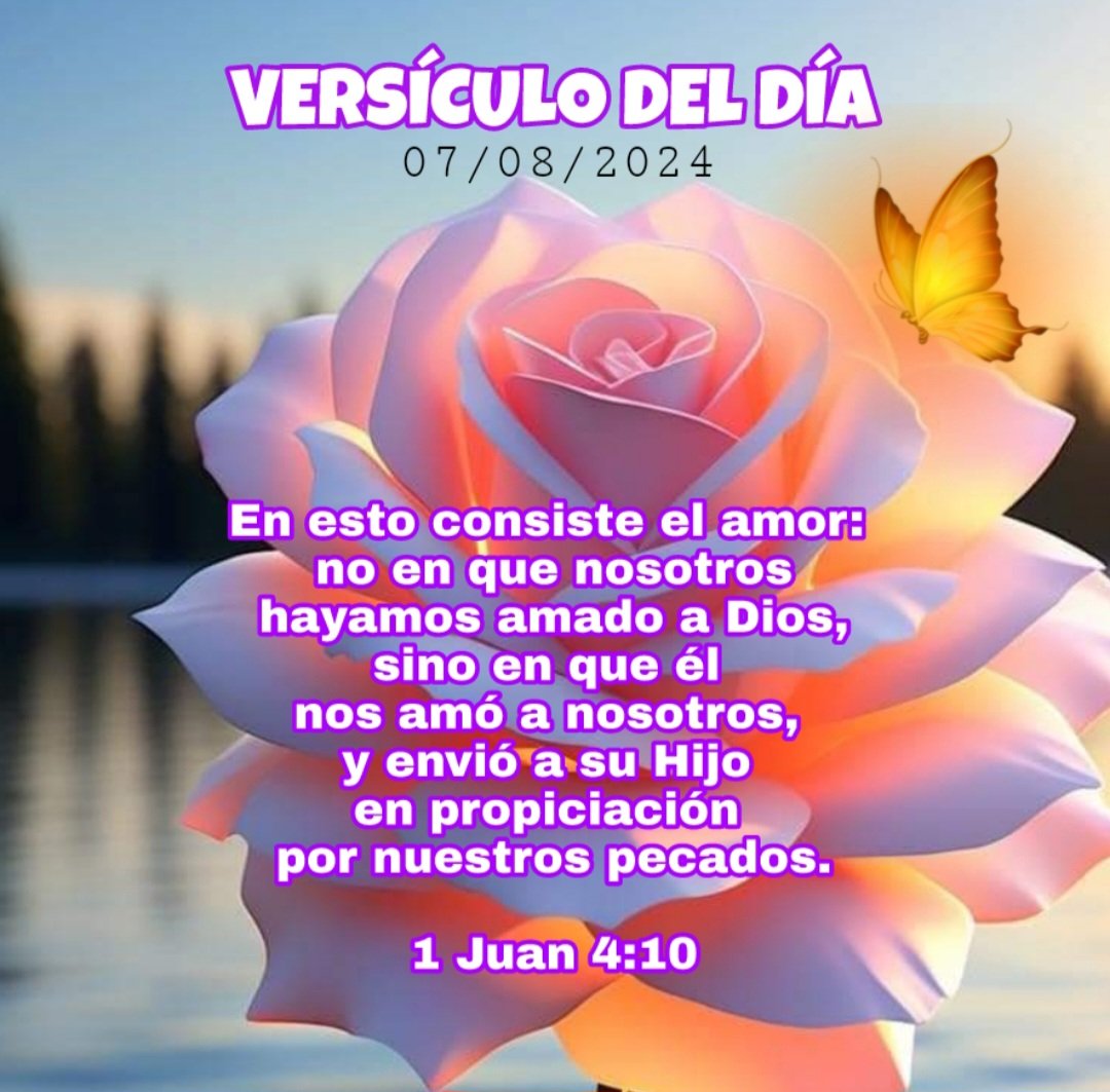 💖 ✨✨  𝕍𝕖𝕣𝕤í𝕔𝕦𝕝𝕠 𝕕𝕖𝕝 𝔻í𝕒   ✨✨💖 
En esto consiste el amor: no en que nosotros hayamos amado a Dios, sino en que él nos amó a nosotros, y envió a su Hijo en propiciación por nuestros pecados.
📖  1 Juan 4:10
 #versiculodeldia #PalabradeDios #biblia
