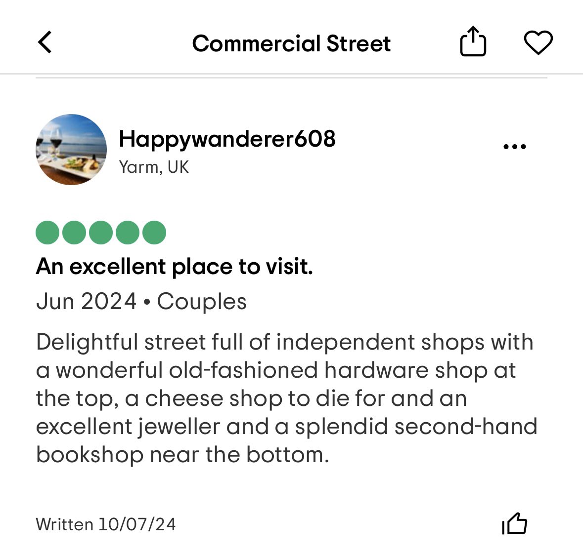 Fantastic to receive a 5* Trip Advisor review for our street &amp; fab shops

Thank you 🙂#Harrogate #harrogatebusiness #barbers #cheese #coffee #jewellery #curry #electricals  #sewing #secondhandbooks #indie #bubbletea #bloombabyclasses #curtains #carpets #yoga #harrogatetownAFC