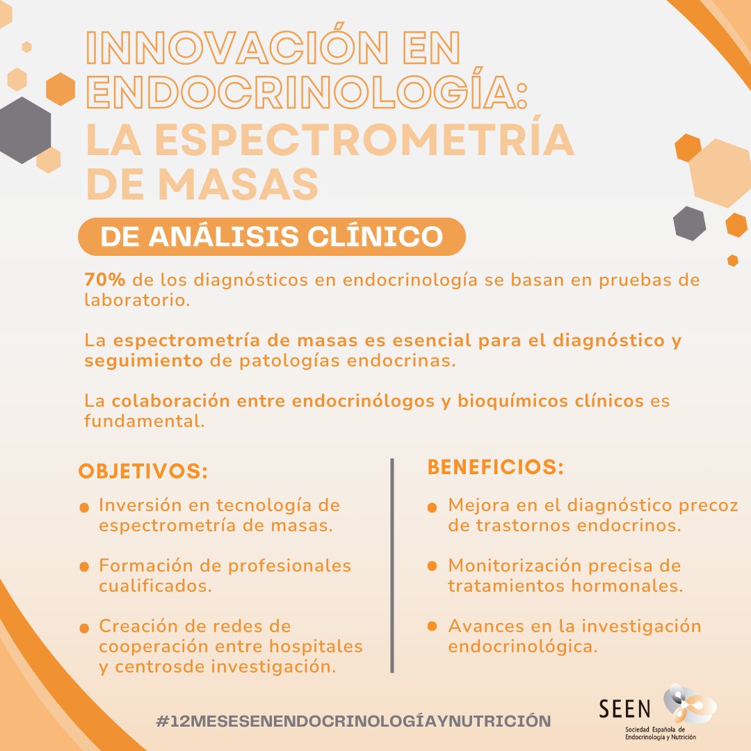 sociedadSEEN's tweet photo. 💥 Un 70% de los diagnósticos en Endocrinología son en base a los resultados de pruebas de laboratorio

👉 La espectrometría de masas: una herramienta esencial 

Lee la nota de prensa de la #SEEN🖇https://t.co/3cUC3WiDNI https://t.co/IQmWoSDvwH