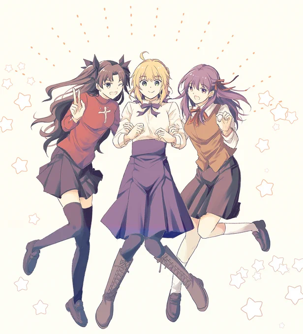 パソコン内のデータ整理してたら20周年のときにアップし損ねていたstay night女子絵が出てきたので供養がてら出しておきます。 明日のリマスター発売楽しみだね。