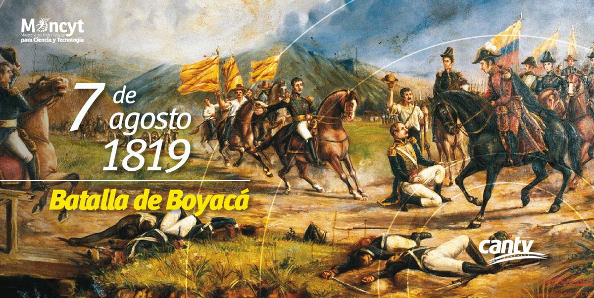 Un día como hoy, Hace 205 años, se liberó del imperio español a la Nueva Granada. La batalla de Boyacá fue la confrontación más importante de la guerra de independencia de Colombia que garantizó el éxito de la Campaña Libertadora de Nueva Granada.