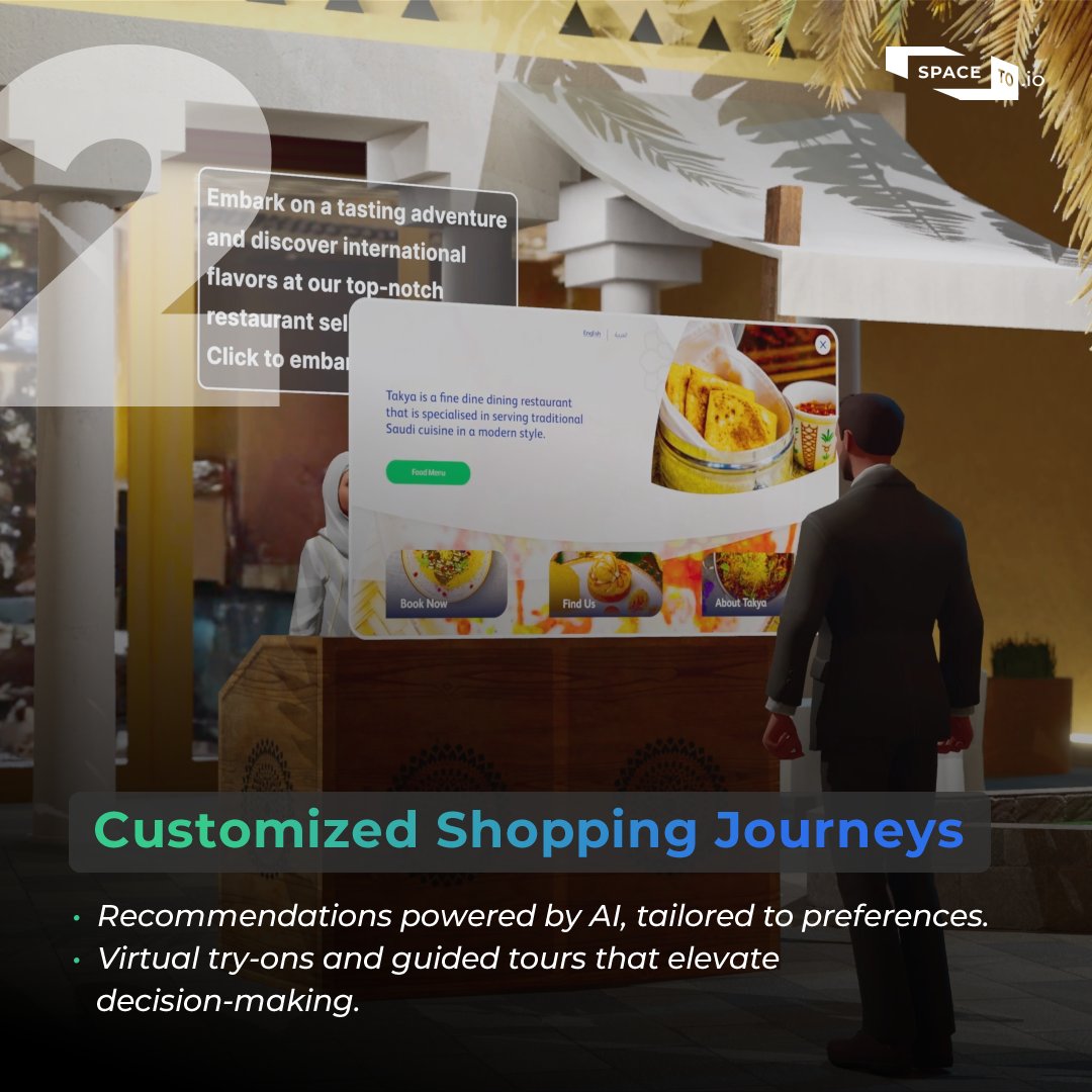 SSpaceto's tweet photo. Revitalize your retail with the Metaverse! 🛍️

- Engage customers with immersive virtual explorations.
- Tailor experiences with AI-driven recommendations and virtual try-ons.
- Create memorable moments with exclusive events and launches.

#MetaverseRetail https://t.co/hezMwYOYkW