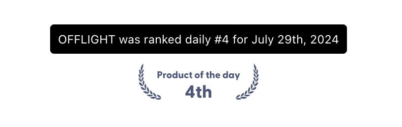 OFFLIGHT_makers's tweet photo. Product of the Day #4 🏆

It's been almost ten days since our launch on @ProductHunt on July 29th. Hundreds of users have joined our service, experienced our product, and provided us with invaluable feedback and requests for improvements. We are so excited about the growth of our product as we continue to build it with our users!

Our motto is simple: Learning Optimization. We will make fast, ship fast, and optimize fast from learnings from users feedback. Our product is only five months old, but our pace of growth will accelerate even more in the future! Stay tuned!

Special Thanks🤟
@screenstudio : Thanks to Screen Studio, we were able to deliver product updates quickly and dynamically. We aspire to become an indispensable product like Screen Studio.

@FeaturebaseHQ : With Featurebase's great design and excellent UX, we were able to gather user feedback more easily and deeply. It has greatly aided our learning process. (btw, Their CS feedback is incredibly fast!! It's an attitude we admire.)

@webflow : Thanks to Webflow, we could create an amazing launch landing page with minimal resources. We are extremely grateful!

Our product experience is not built solely by us. We will continue to create an optimal service experience with the great products of great teams. Thank you!