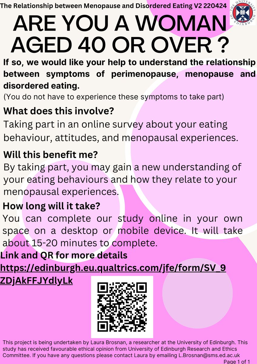 Disordered Eating & Menopause Study tweet media